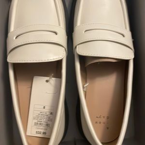 A new day...  size 8 white thick soul loafers